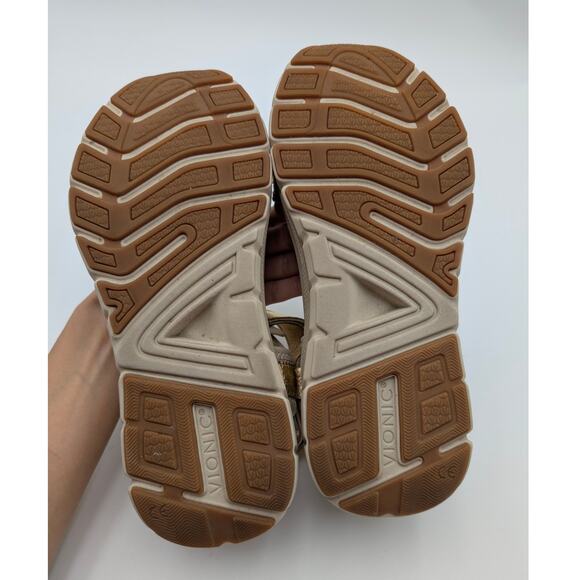 Vionic Walk Max Wanderer Sandal Women's Hook & Loop Gold Size US7.5 EU38 - Picture 8 of 11